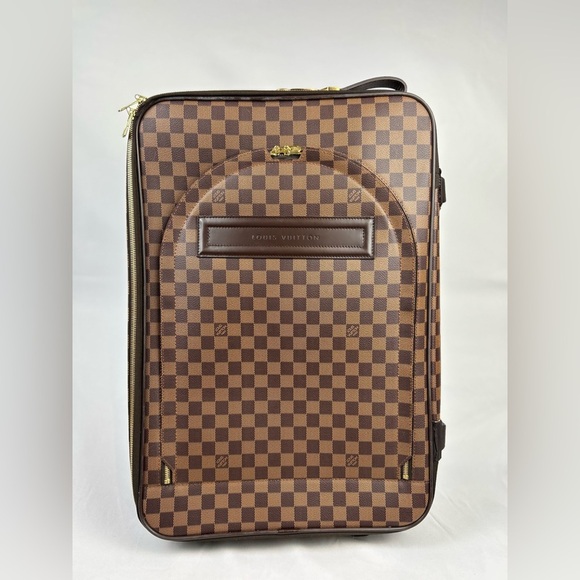 Authentic RARE 2008 Louis Vuitton Pegase 55 Damier Ebene w Red Lining & Suit Bag - Picture 1 of 16